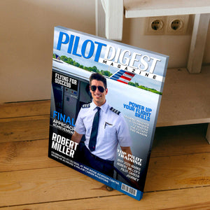 Pilot Digest Magazine Cover Canvas, Custom Pilot Magazine Cover Photo, Unique Gift For Pilot, Pilot Digest Gift