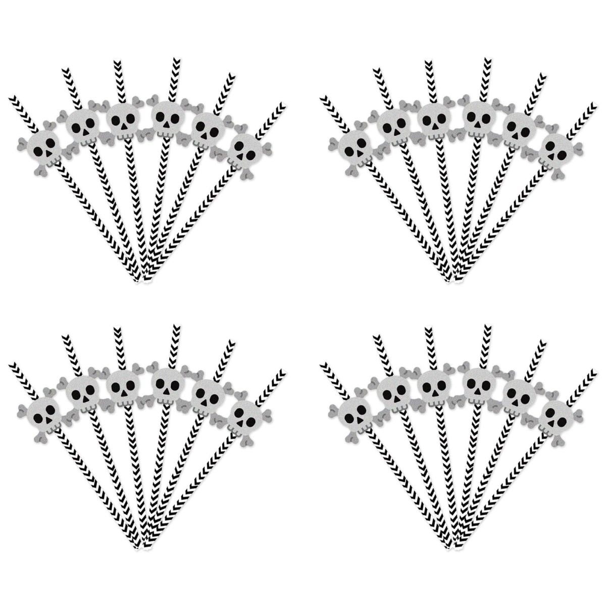 24pcs Halloween Paper Straws Drinking Straws