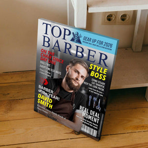 Personalized Barber Magazine Cover, Custom Barber Dad Gift, Barber Lover Gift