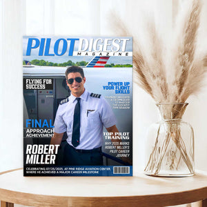 Pilot Digest Magazine Cover Canvas, Custom Pilot Magazine Cover Photo, Unique Gift For Pilot, Pilot Digest Gift