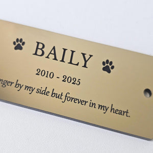 Personalized Pet Memorial Plaque, Custom Engraved Bench Marker, For Garden Tribute, Pet Memorial Gift