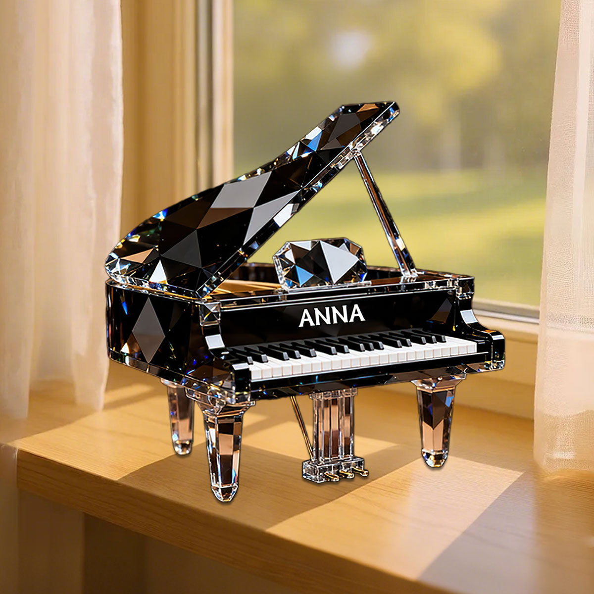 Customized Piano Crystal Effect Acrylic Plaque, Pianist Gift,Personalized Piano Music Theme Decor