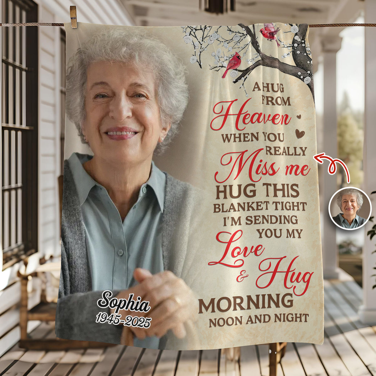 Forever in Your Arms - Personalized Memorial Blanket With Photo