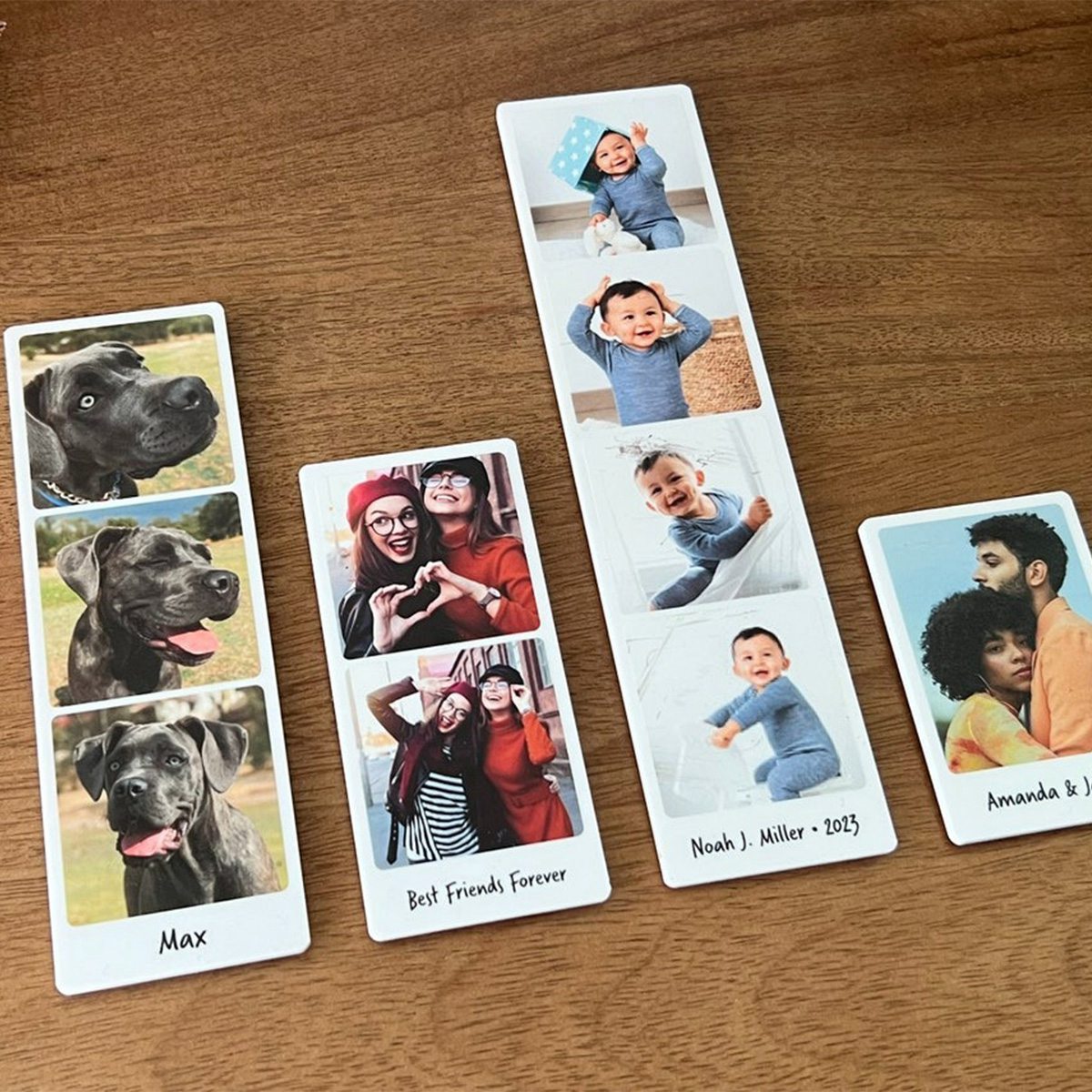 Personalized Photo Strips Magnet Photo Fridge Magnets Best Friends Couples Family Gift