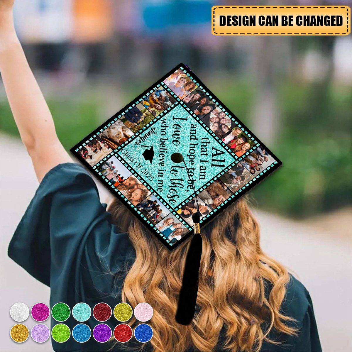 All That I Am And Hope To Be, I Owe To Those Who Believe In Me - Personalized Graduation Cap Topper, Graduation Gift, Grad Cap