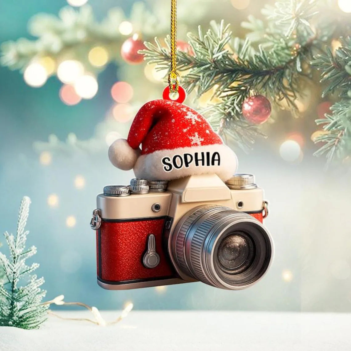 Personalized Camera Christmas Ornament Photographer Gift