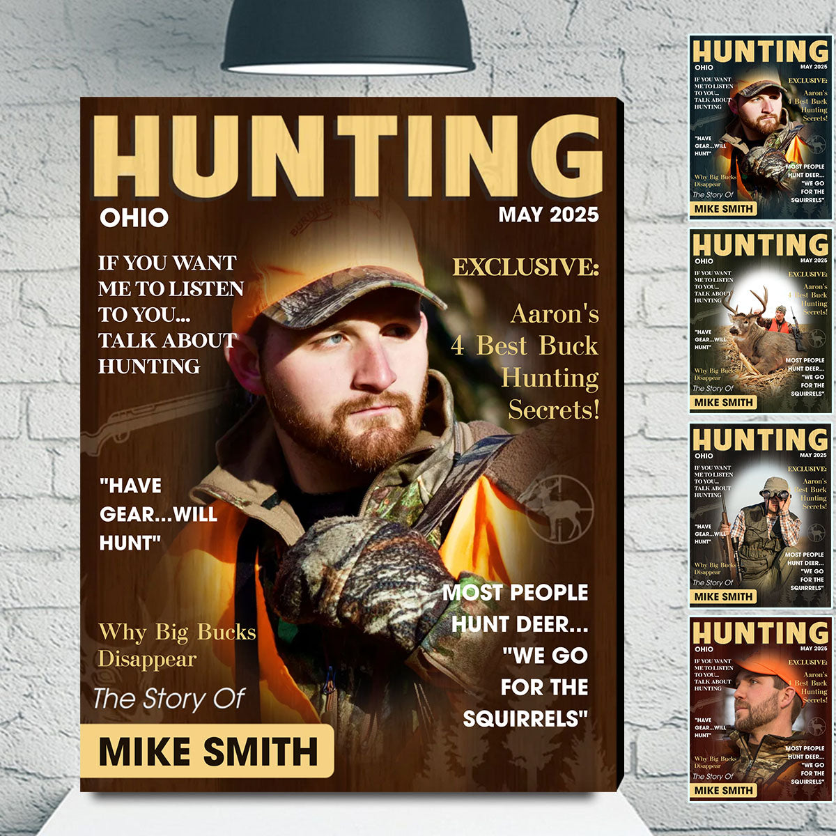 Personalized Hunter Magazine Cover Canvas Poster Custom Gift For Hunter, Hunting Gift For Man
