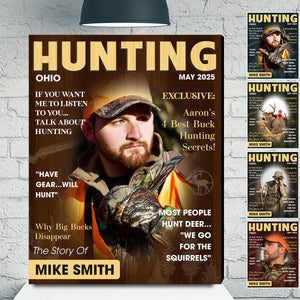 Personalized Hunter Magazine Cover Canvas Poster Custom Gift For Hunter, Hunting Gift For Man