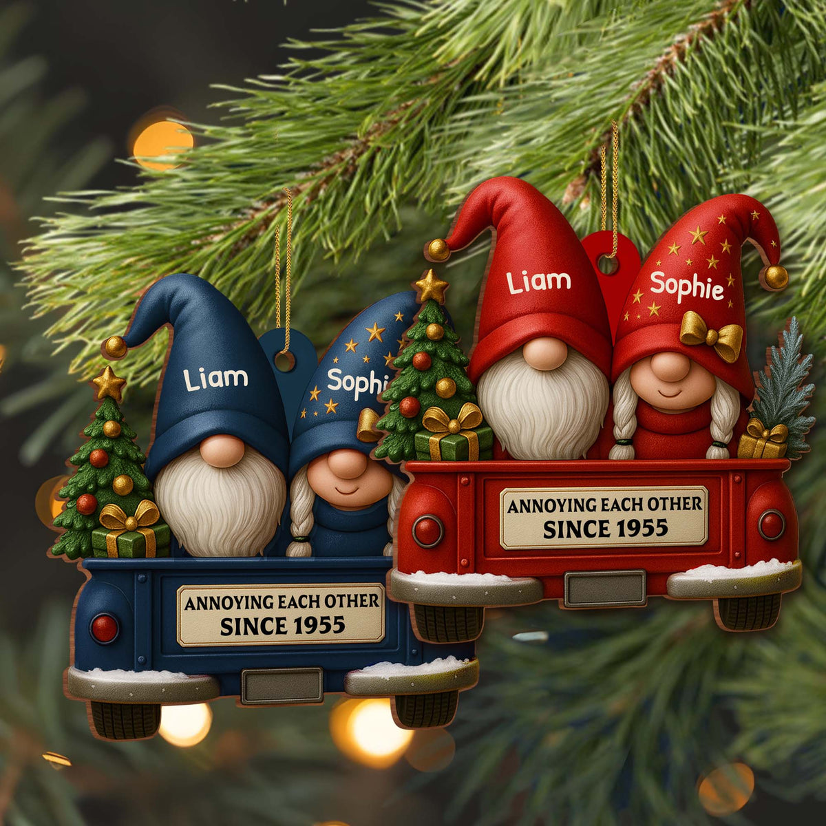 Annoying Each Other Since, Couples And Vintage Truck Personalized Ornament