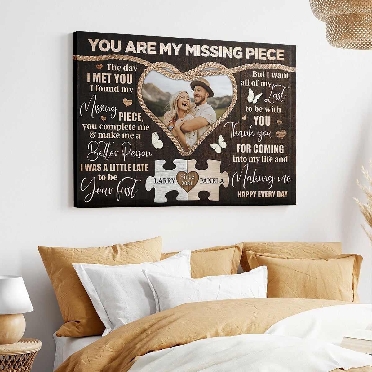 Personalized Canvas Prints Custom Photo, Sentimental Gift For Couples