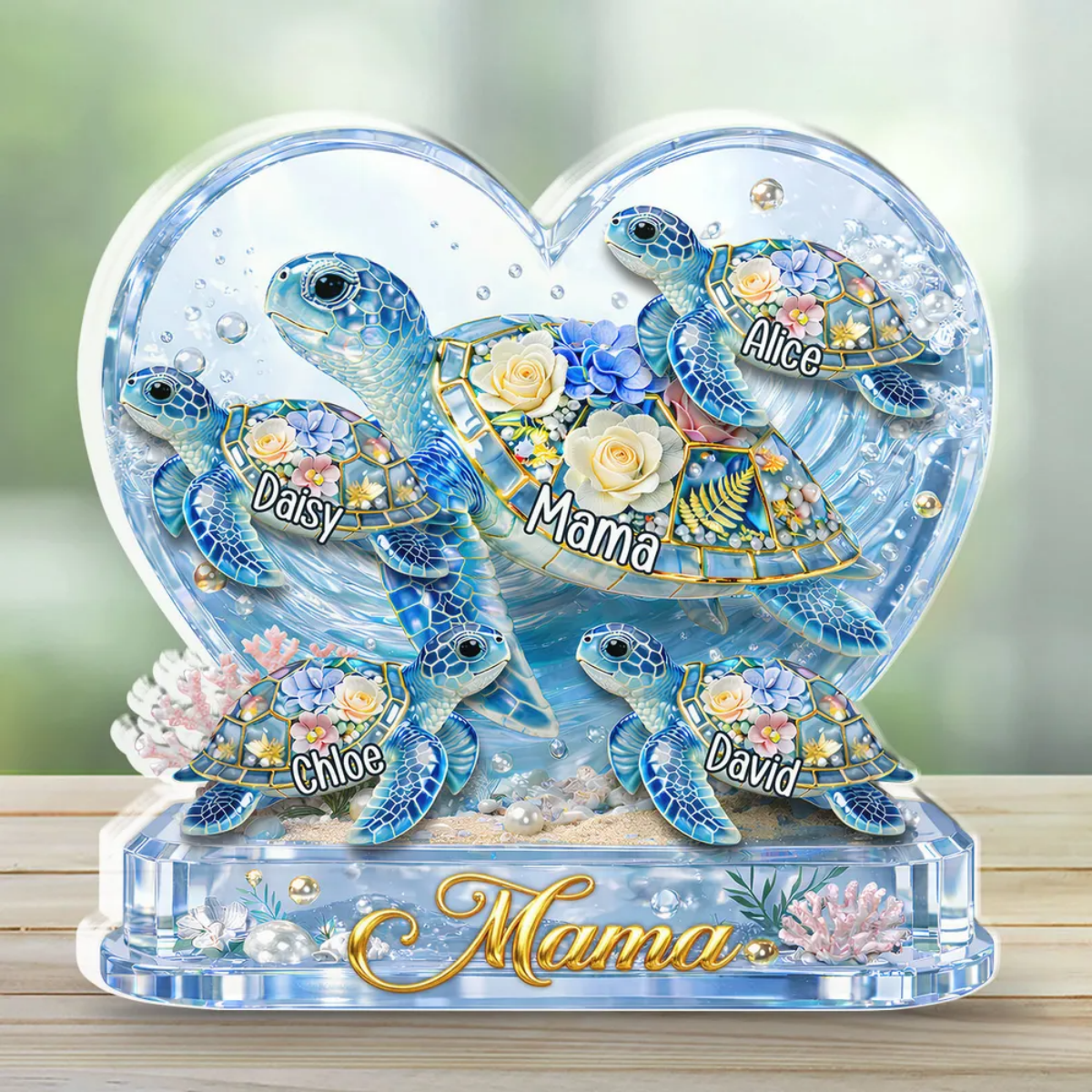 Grandma Mom Turtle - Personalized Acrylic Plaque