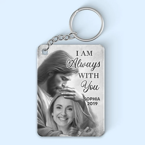 Personalized God Has You In His Arms Memorial Photo Acrylic Keychain