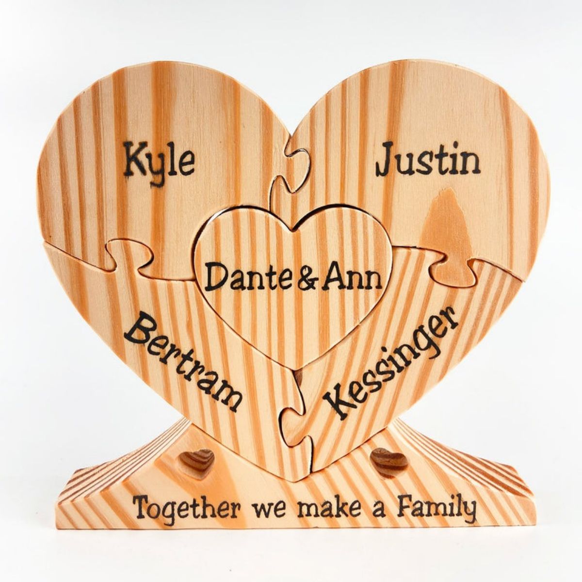 Personalized Name Family Puzzle,Family Wood Heart "Unity" Puzzle,Gift for Mom
