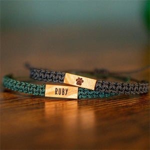 Personalized Pet Paw Pet Name Bracelet Dog Cat Memorial Keepsake Gift