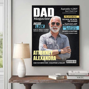 Dad Magazine Cover Gift, Custom Dad Photo Magazine Canvas, Happy Father’s Day Gift, Meaningful Gift For Father, Birthday Gift For Dad