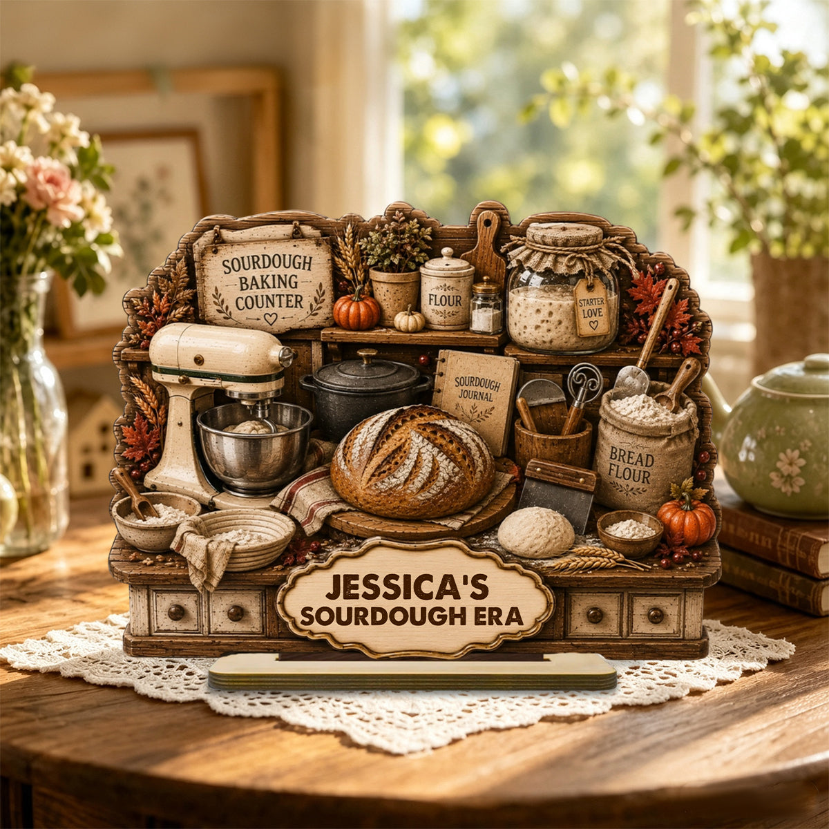 Personalized Sourdough Baking Counter Wooden Plaque | Baking Gift for Bakers