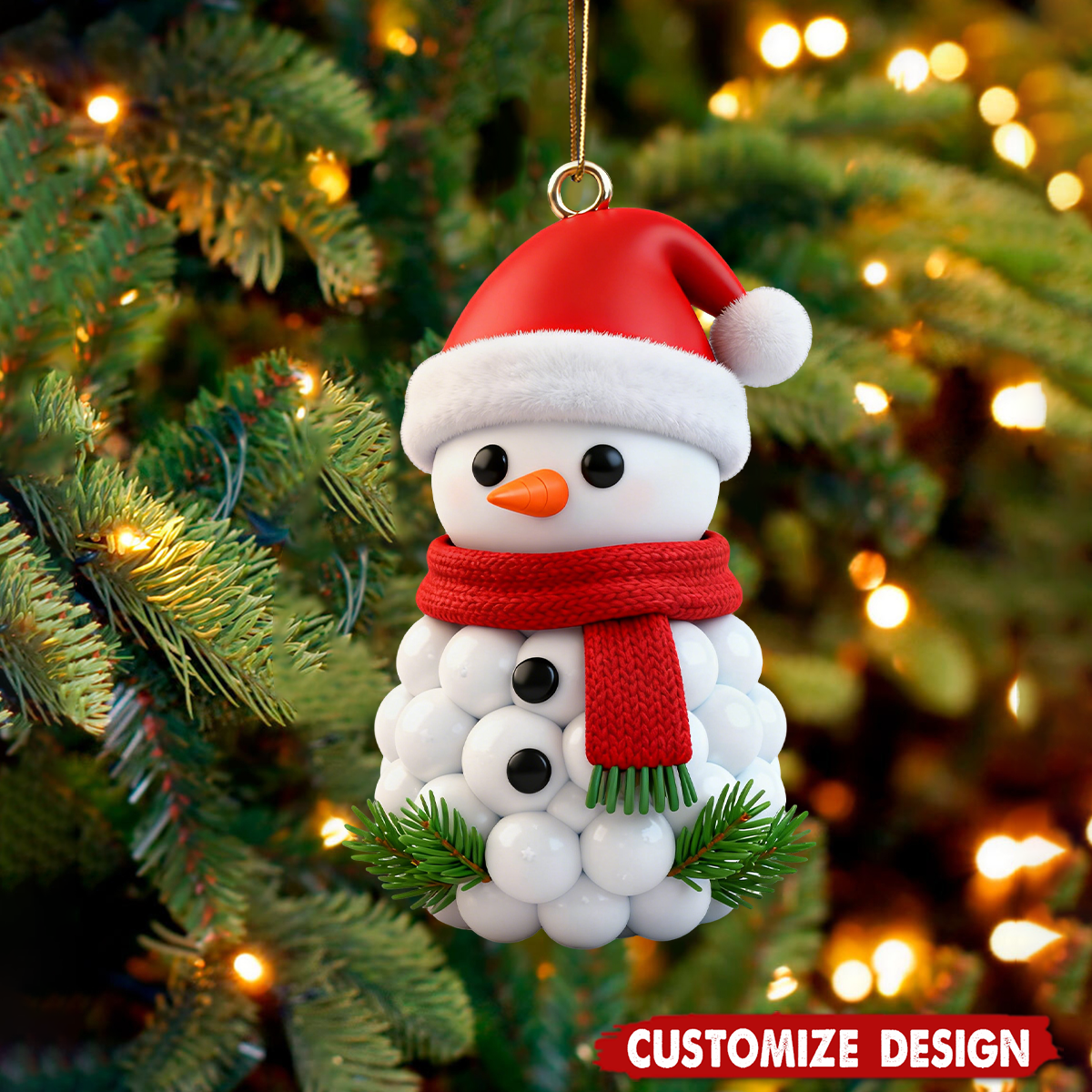 Snowman, Deer, Christmas Tree, Stockings, Snow House - Personalized Christmas Ornament Decorations Collection
