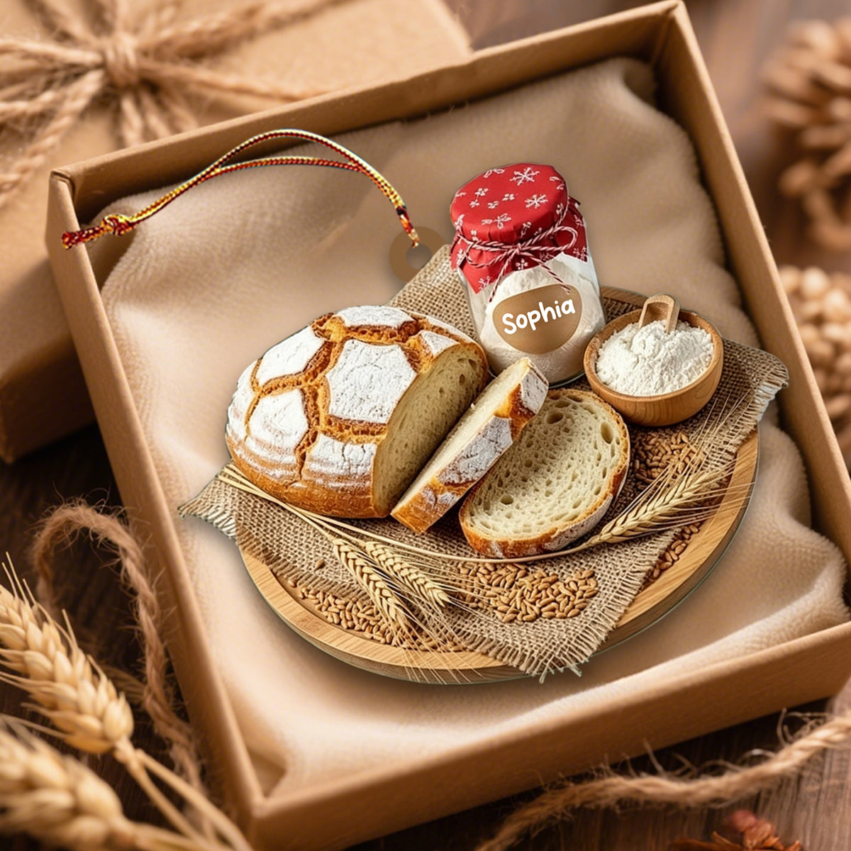 Personalized Name Sourdough Bread Christmas Ornament,Baker Gift
