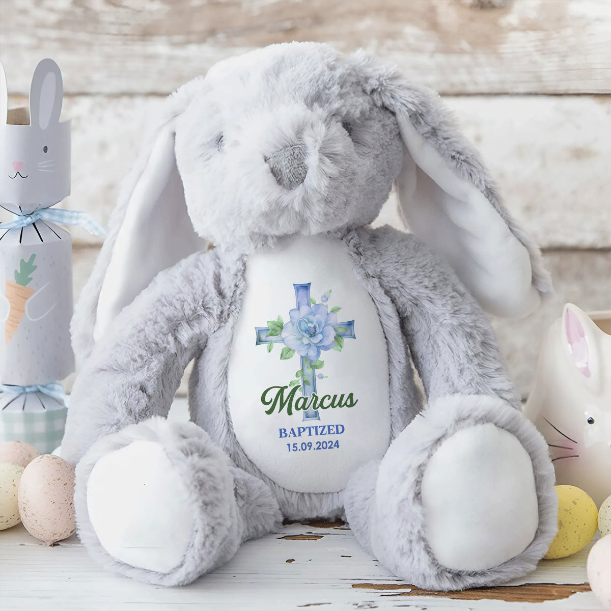 Kid Christening Day - Personalized Easter Bunny Plush Gift For Family
