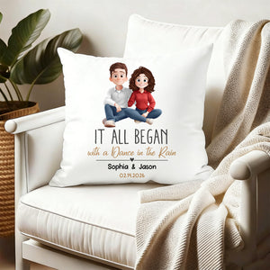 It All Began Couple Gift For Valentine Anniversary - Personalized Pillow