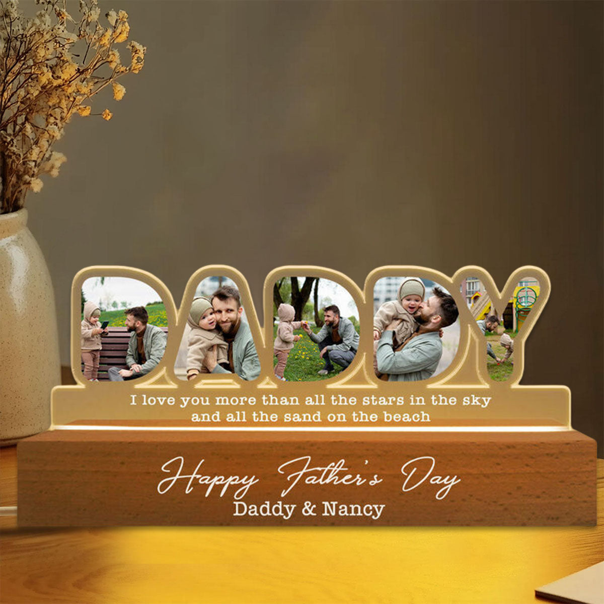 Personalized Led Letter Light Custom Photo Fun Father's Day Gift