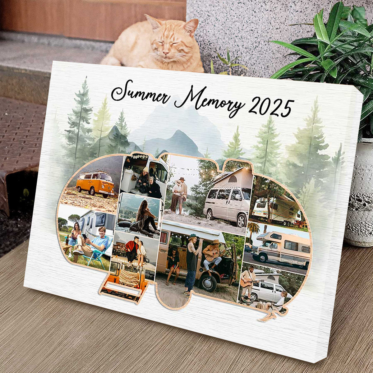 Personalized Campervan Collage Canvas Travel Memory Gift For The Camper