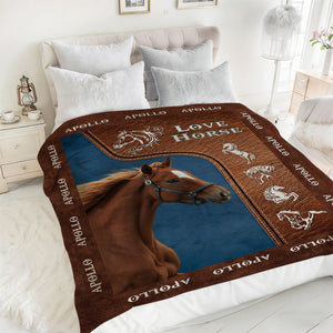 Upload Image Love Horse Blanket - Personalized Gift for Horse Lover