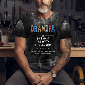 Personalized The Man The Myth The Legend All-over Print T Shirt Gift For Grandpa