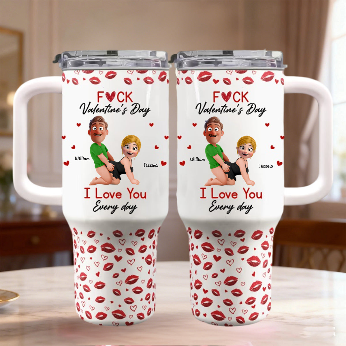 I Love You Every Day - Fun Valentines Gifts For Her, Wife - Personalized 40oz Tumbler With Straw