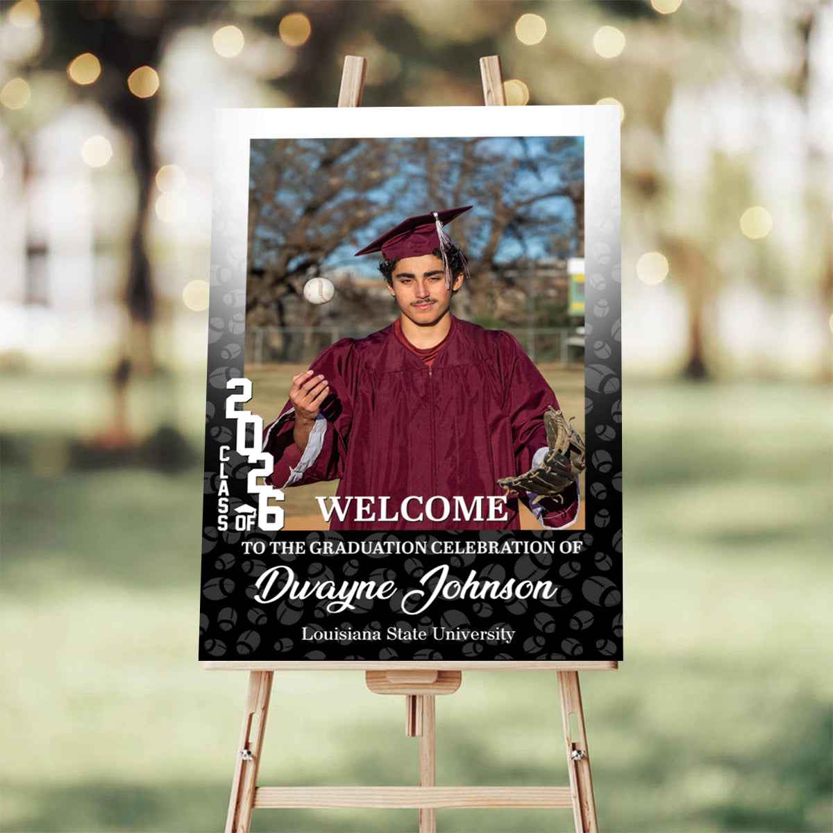 Custom Photo Graduation Welcome Sign - Personalized Sport Welcome Sign - Class Of 2026