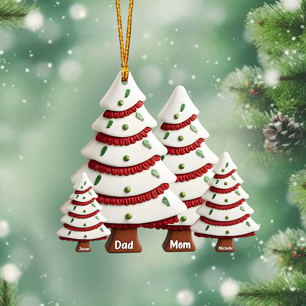 Christmas Family - Personalized Family Christmas Tree Cake Ornament