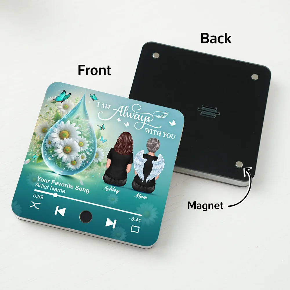 Realistic Teardop Family Members Memorial Personalized Music Fridge Magnet