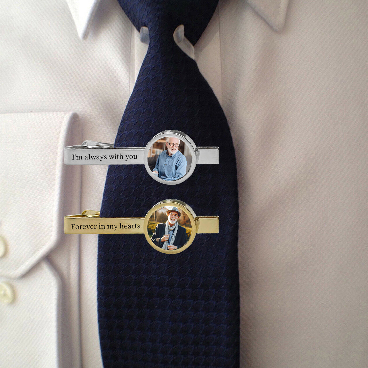 Personalized Photo Memorial Tie Clip Custom Tie Clip with Text and Image