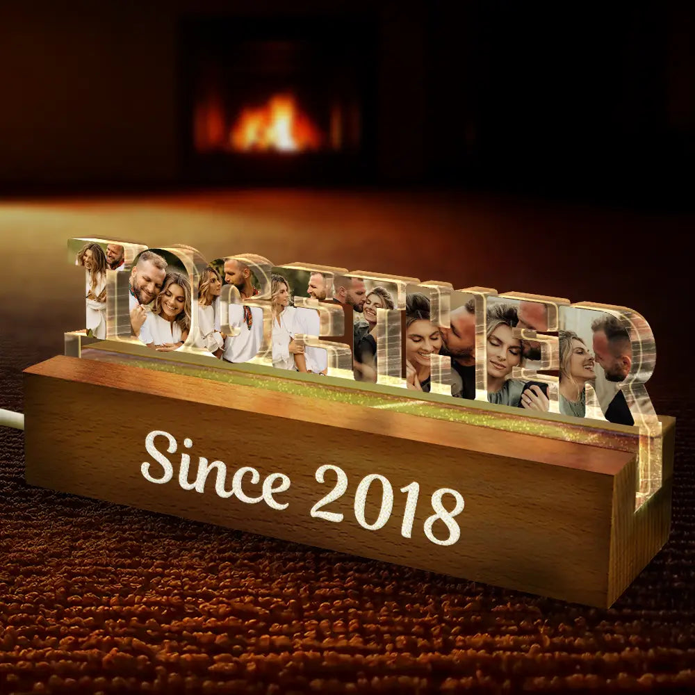 Custom Photo Together Since Year Couple Anniversary - Personalized Custom Shaped LED Light