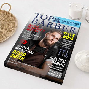 Personalized Barber Magazine Cover, Custom Barber Dad Gift, Barber Lover Gift