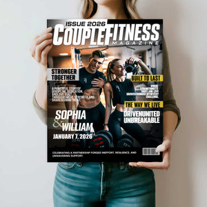 Personalized Couple Fitness Magazine Cover Canvas, Custom Workout Photo , Gym Couple Gift, Fitness Couple Gift