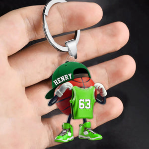 Custom Name Basketball Personalized Acrylic Keychain Gift For Basketball Lover