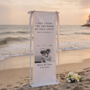 I Have Found The One Whom My Soul Loves - Personalized Wedding Welcome Sign, Custom Wedding Banner