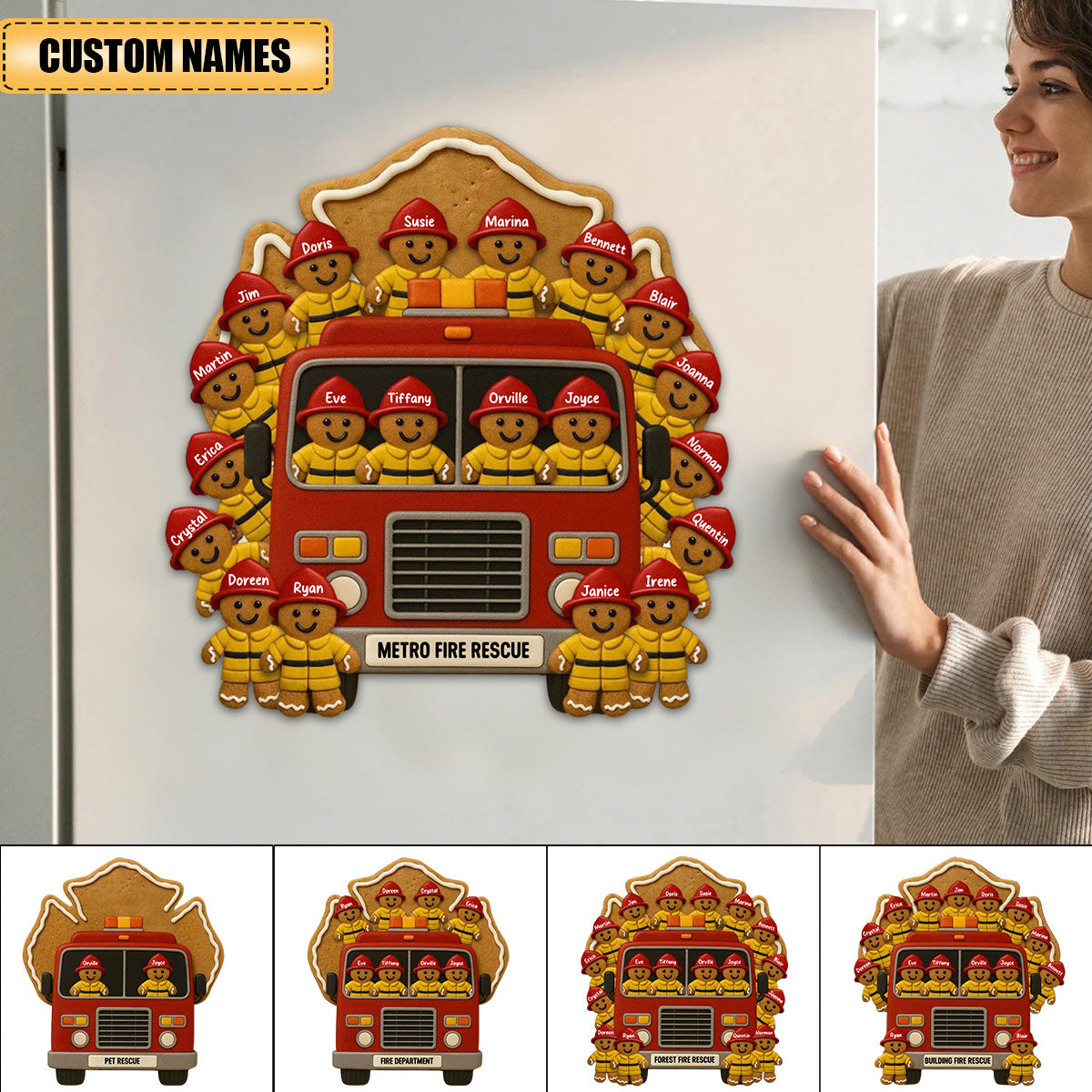 Festive Firefighter, Personalized Decal, Christmas Gift For Firefighters And Family