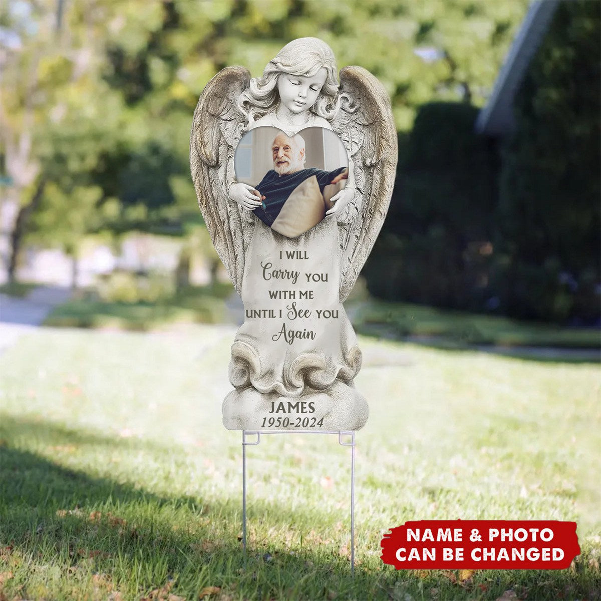 Forever With The Angels Personalized Yard Sign