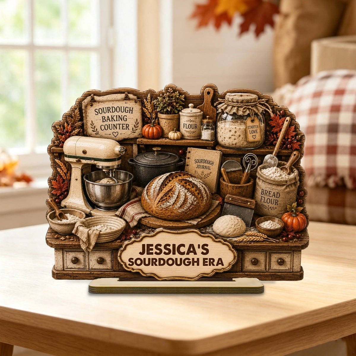 Personalized Sourdough Baking Counter Wooden Plaque | Baking Gift for Bakers