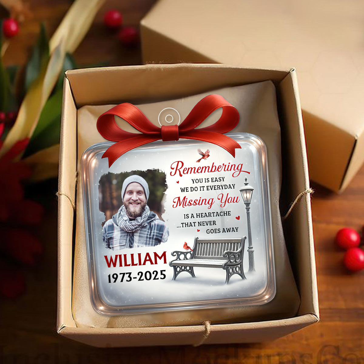 Winter Memorial - Personalized Custom Acrylic Ornament