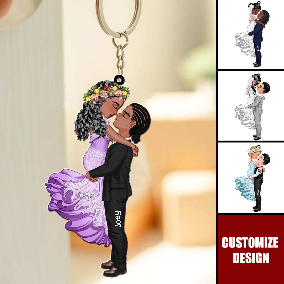 Couple Police Gifts-Personalized Shape Acrylic Keychain
