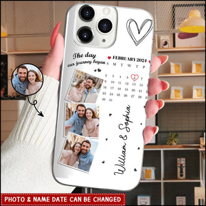 Personalized Calendar The Day Our Journey Began Gift For Couples Phone Case