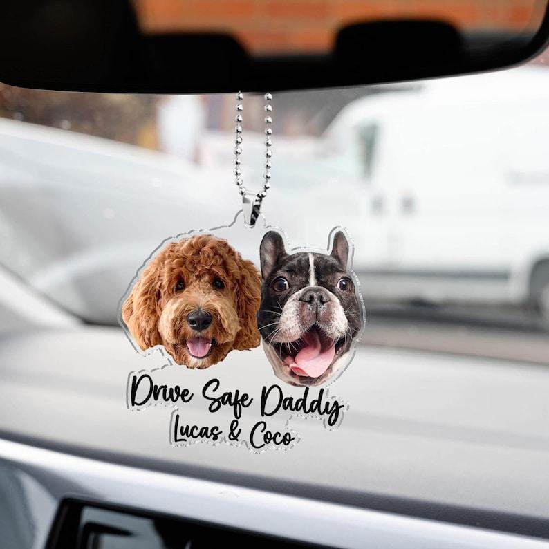Hanging Dog Photo Personalized Acrylic Car Ornament Gift For Pet Lovers