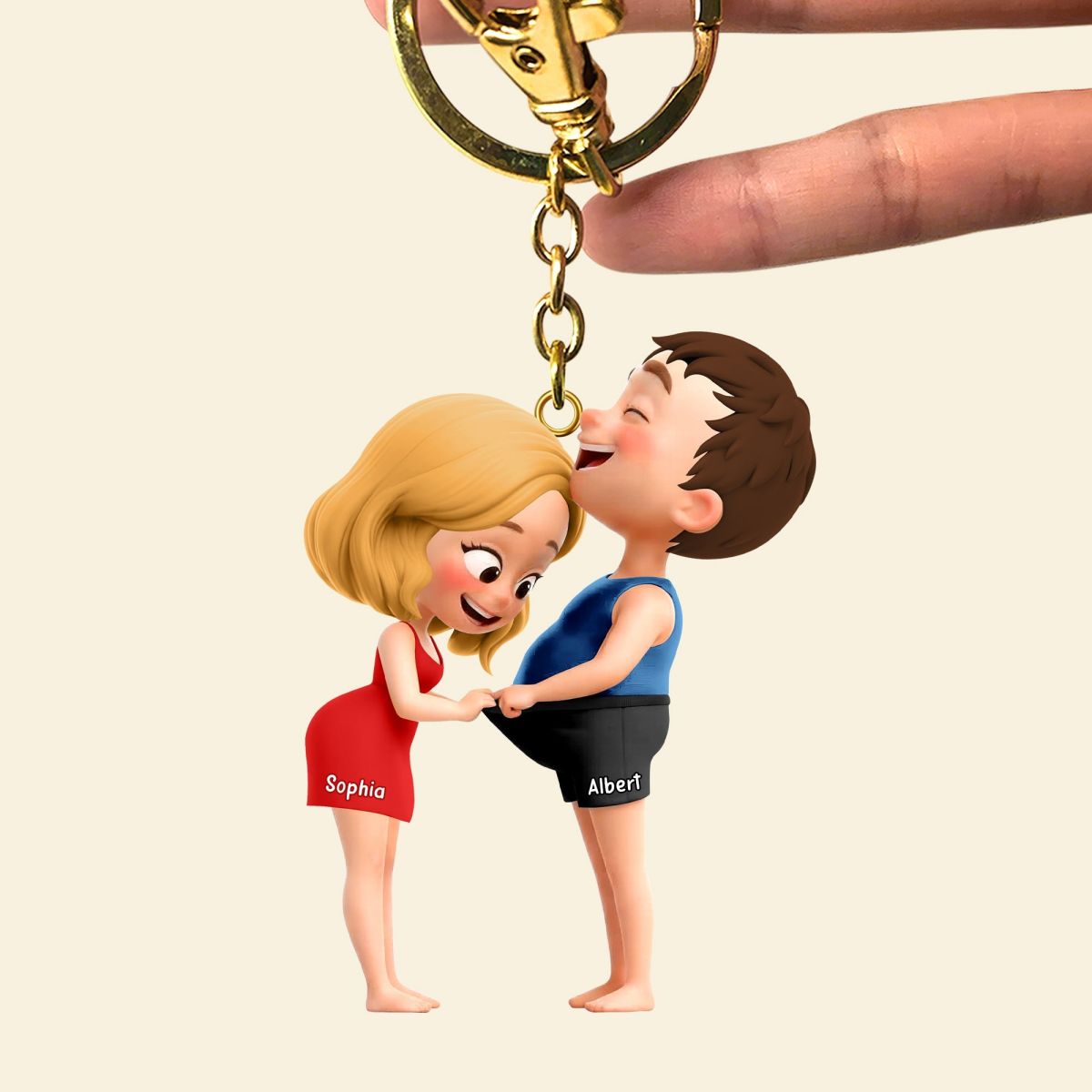 Cheeky Couple Keychain - Personalized Gifts For Couple