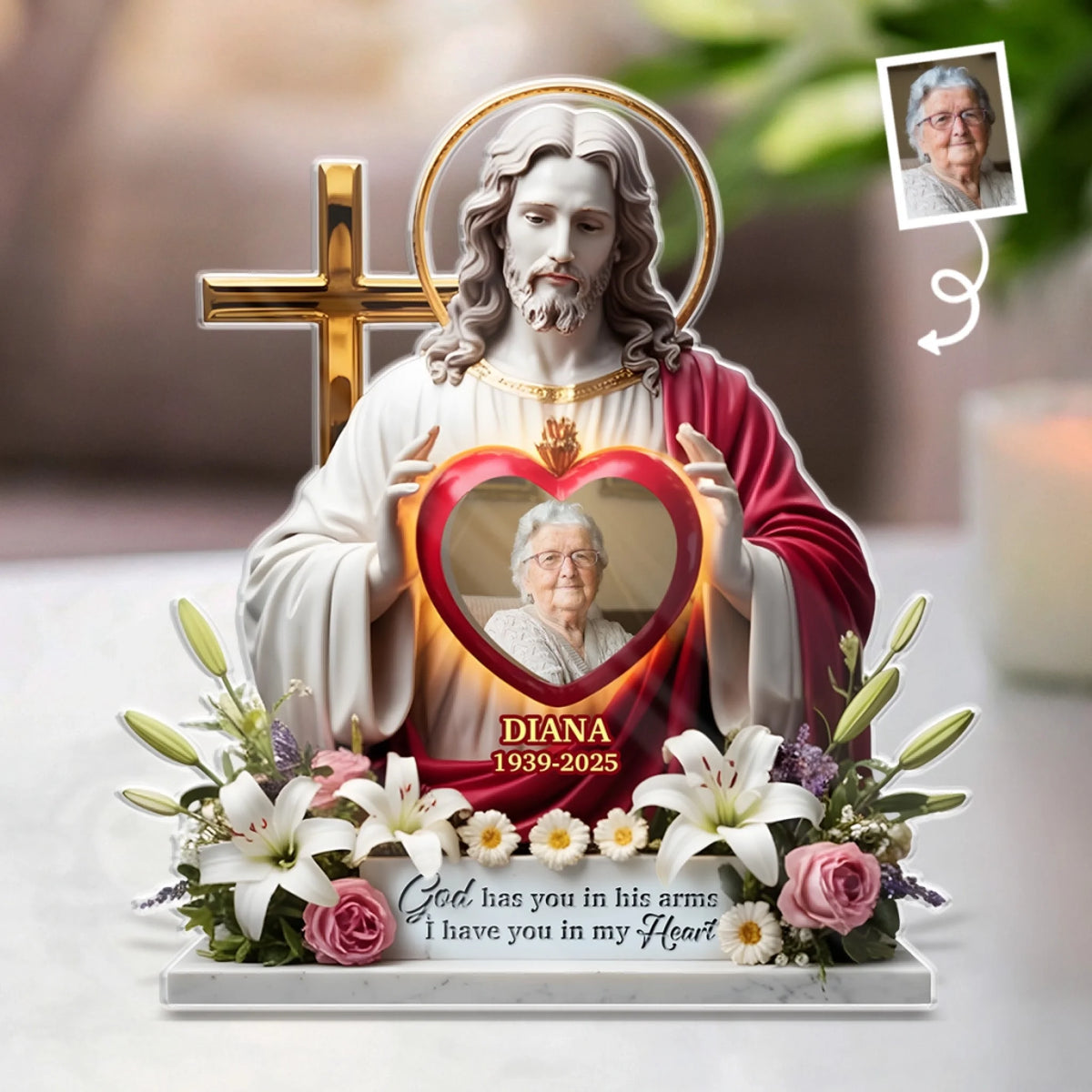 With Angels Now Resting Memorial Personalized Acrylic Plaque