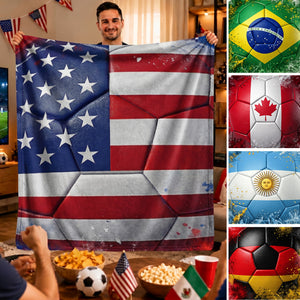 Personalized 2026 Soccer Country Blanket | Perfect Gift for Diehard Soccer Fans