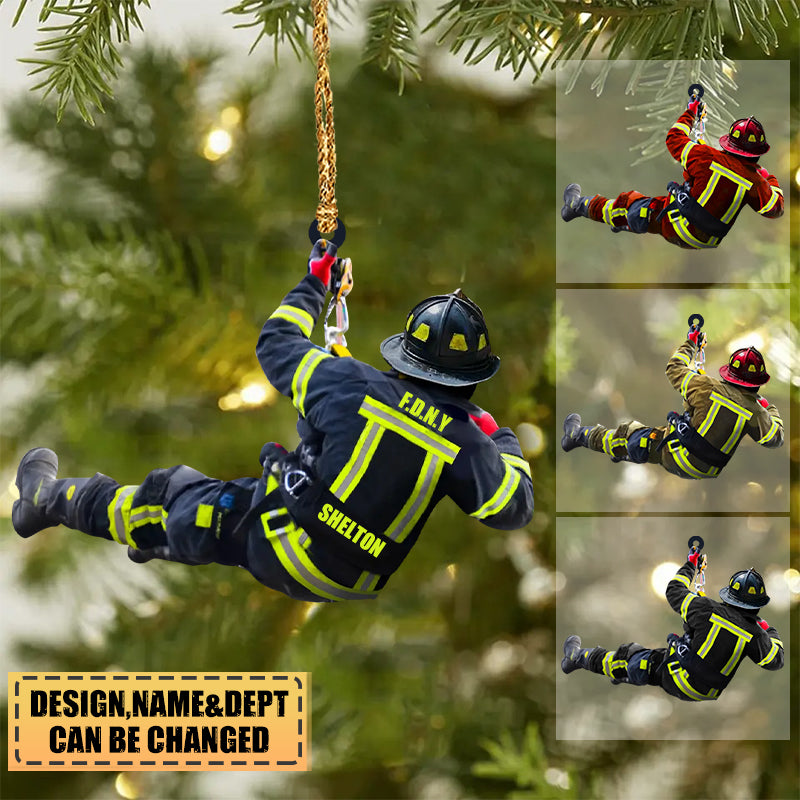 Personalized Firefighter-Two Sided Ornament