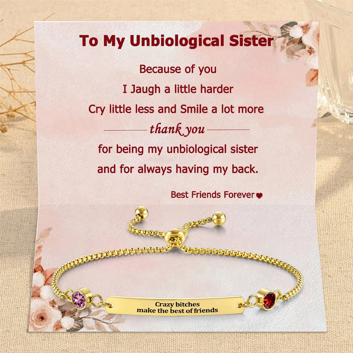 Personalized Birthstones Bracelet For Bestie, Best Friend